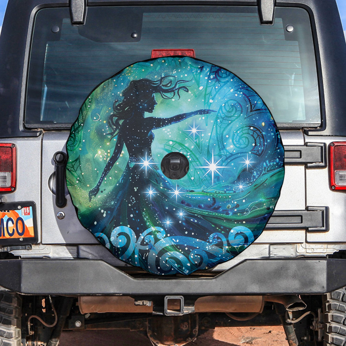New Zealand Matariki Hiwa-i-te-rangi Spare Tire Cover Titiro ki nga Whetu Wishing Star LT9 Black - Polynesian Pride