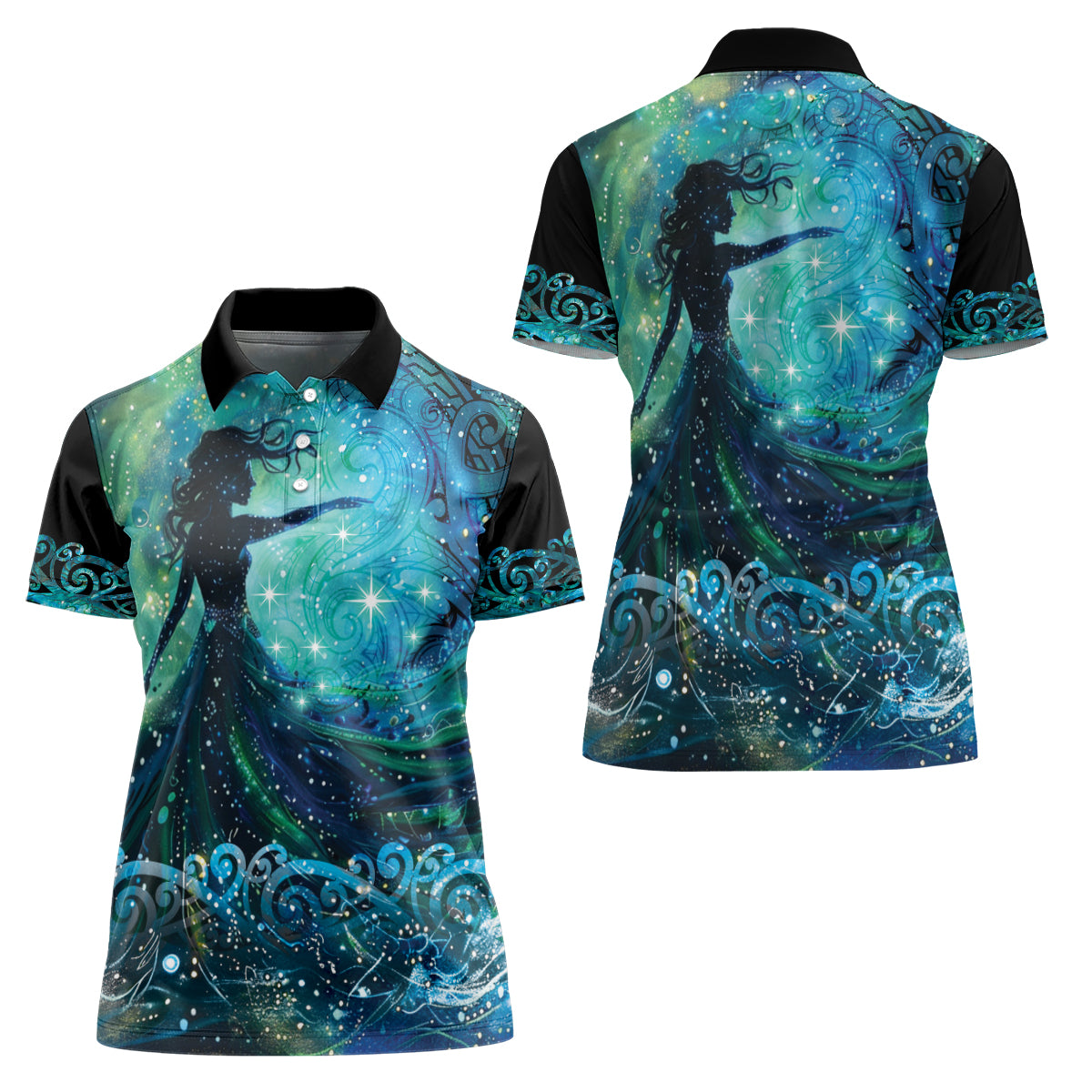 New Zealand Matariki Hiwa-i-te-rangi Women Polo Shirt Titiro ki nga Whetu Wishing Star LT9 - Polynesian Pride