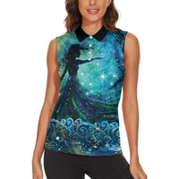 New Zealand Matariki Hiwa-i-te-rangi Women Sleeveless Polo Shirt Titiro ki nga Whetu Wishing Star LT9 - Polynesian Pride