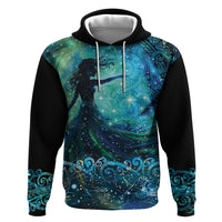 New Zealand Matariki Hiwa-i-te-rangi Zip Hoodie Titiro ki nga Whetu Wishing Star LT9 Pullover Hoodie Black - Polynesian Pride