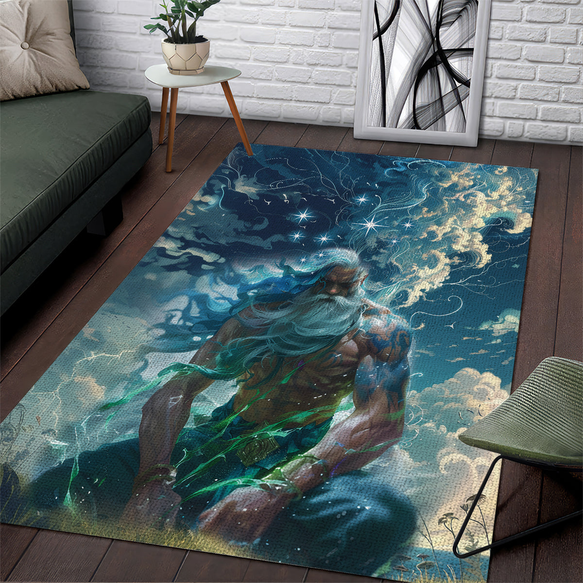 New Zealand Matariki Ururangi Area Rug The Murmur Of The Wind LT9 Black - Polynesian Pride