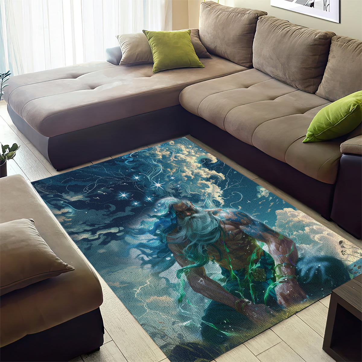 New Zealand Matariki Ururangi Area Rug The Murmur Of The Wind LT9 - Polynesian Pride