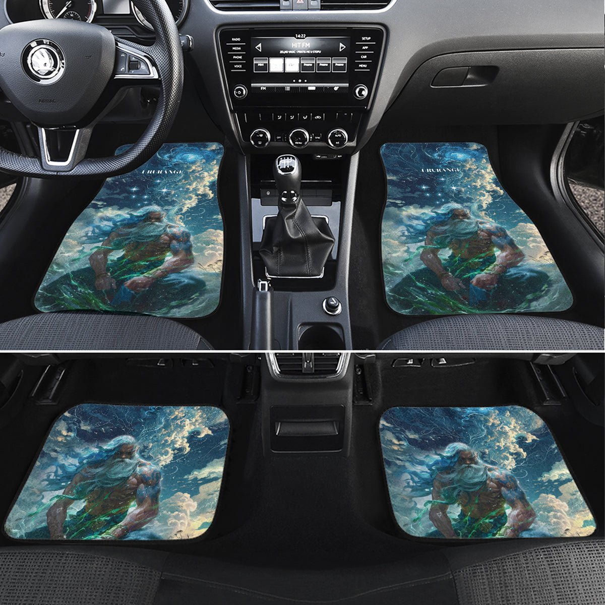 New Zealand Matariki Ururangi Car Mats The Murmur Of The Wind LT9 Set 4pcs Black - Polynesian Pride