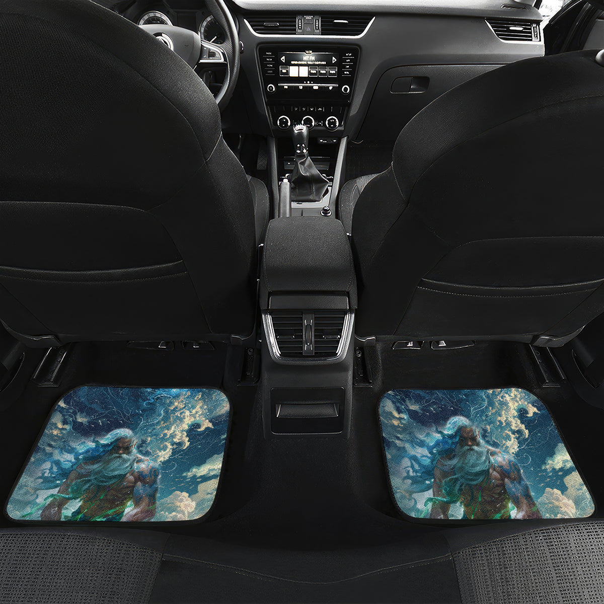 New Zealand Matariki Ururangi Car Mats The Murmur Of The Wind LT9 Set 2pcs - Back Black - Polynesian Pride