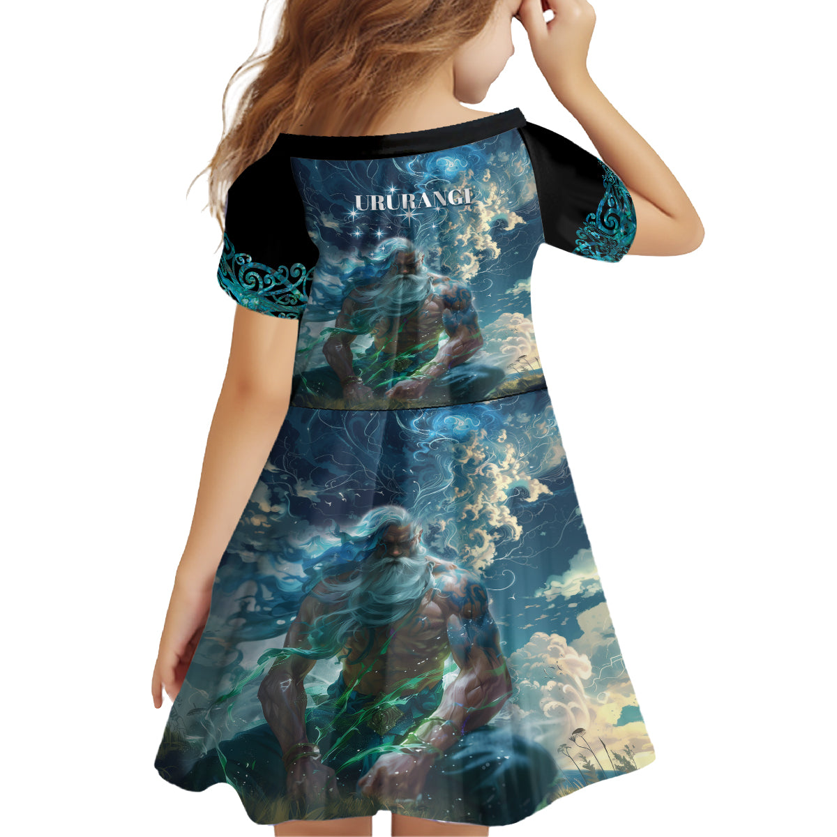 New Zealand Matariki Ururangi Family Matching Off Shoulder Maxi Dress and Hawaiian Shirt The Murmur Of The Wind LT9 - Polynesian Pride