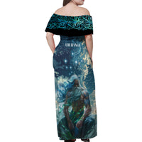 New Zealand Matariki Ururangi Family Matching Off Shoulder Maxi Dress and Hawaiian Shirt The Murmur Of The Wind LT9 - Polynesian Pride