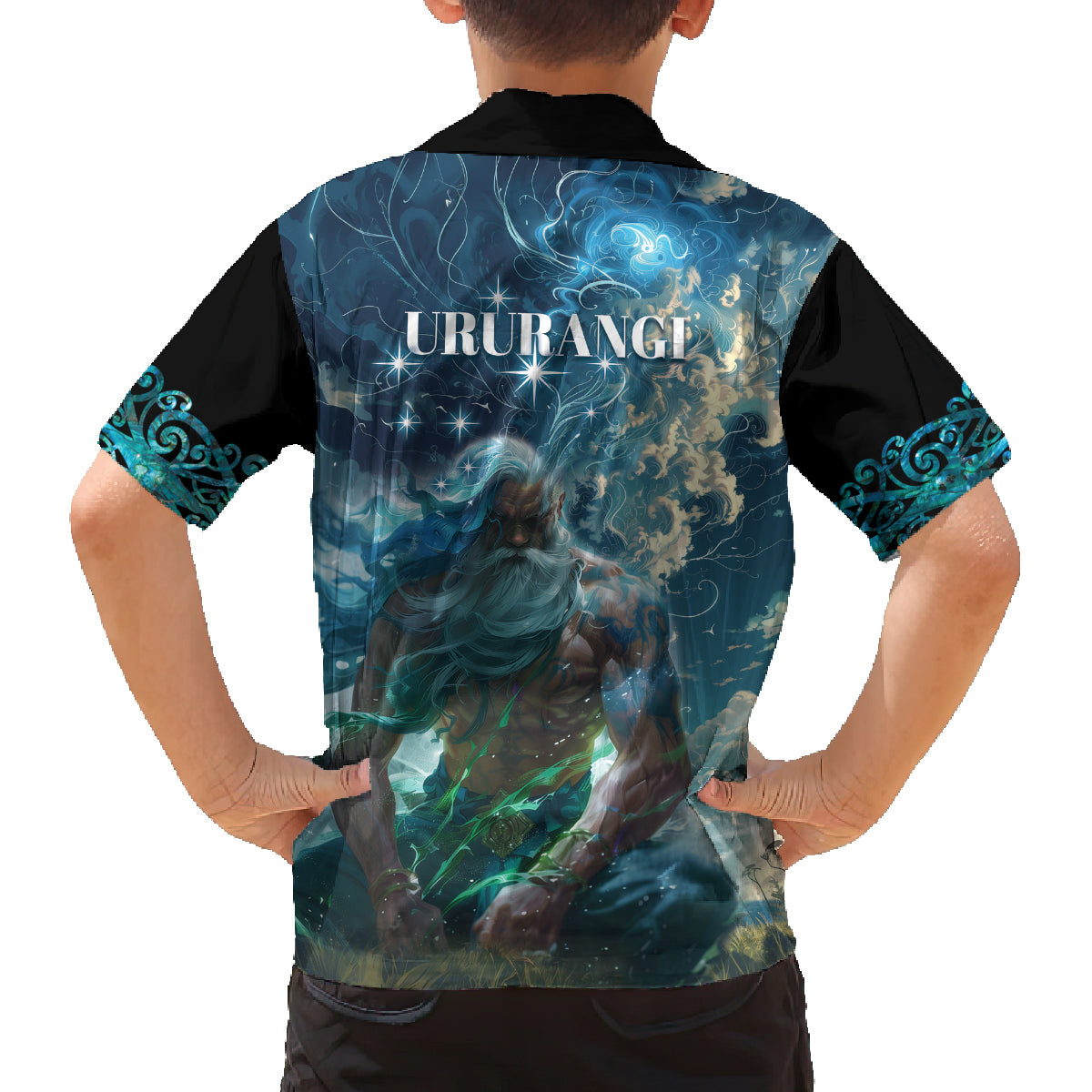 New Zealand Matariki Ururangi Family Matching Off Shoulder Short Dress and Hawaiian Shirt The Murmur Of The Wind LT9 - Polynesian Pride
