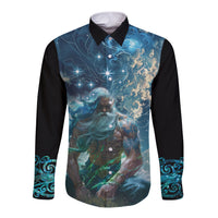 New Zealand Matariki Ururangi Long Sleeve Button Shirt The Murmur Of The Wind LT9 Unisex Black - Polynesian Pride