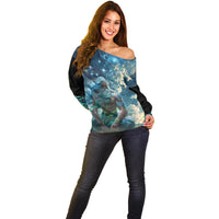New Zealand Matariki Ururangi Off Shoulder Sweater The Murmur Of The Wind LT9 - Polynesian Pride