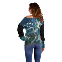 New Zealand Matariki Ururangi Off Shoulder Sweater The Murmur Of The Wind LT9 - Polynesian Pride
