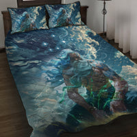 New Zealand Matariki Ururangi Quilt Bed Set The Murmur Of The Wind LT9 Black - Polynesian Pride