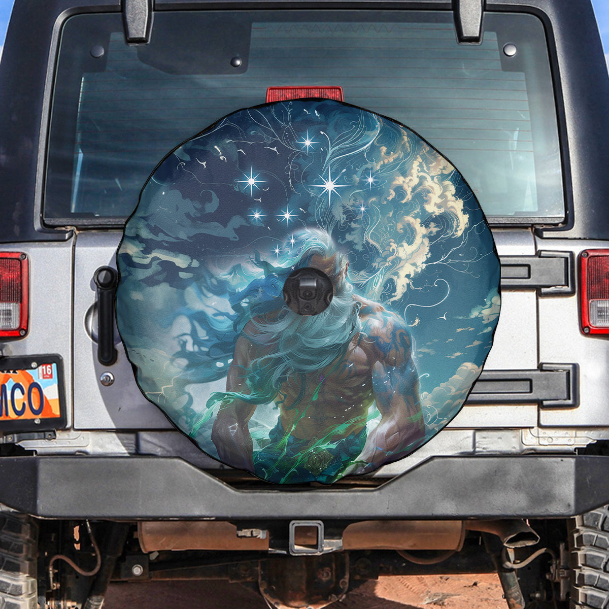 New Zealand Matariki Ururangi Spare Tire Cover The Murmur Of The Wind LT9 Black - Polynesian Pride