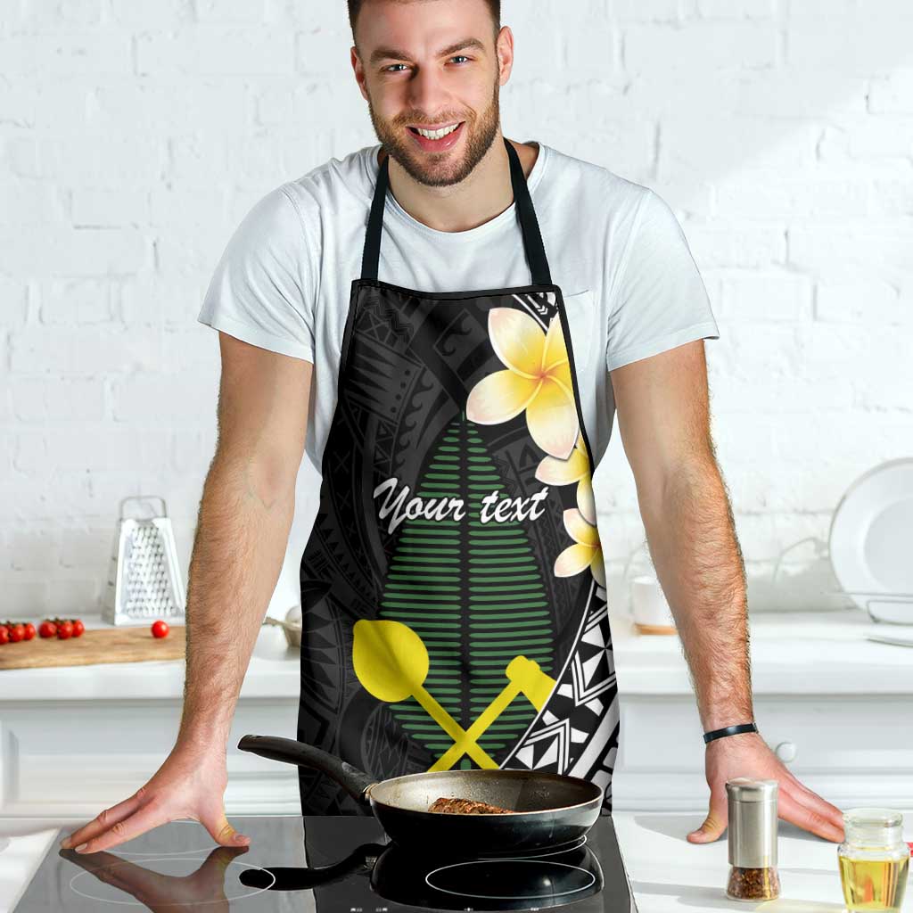 Alo Chiefdom Wallis and Futuna Personalized Apron Frangipani Flowers Polynesian Pattern - Polynesian Pride