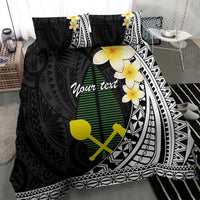 Alo Chiefdom Wallis and Futuna Personalized Bedding Set Frangipani Flowers Polynesian Pattern