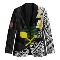 Alo Chiefdom Wallis and Futuna Personalized Blazer Frangipani Flowers Polynesian Pattern - Polynesian Pride