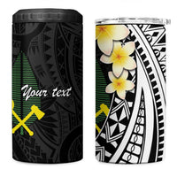 Alo Chiefdom Wallis and Futuna Personalized 4 in 1 Can Cooler Tumbler Frangipani Flowers Polynesian Pattern LT9 One Size: 16 oz Black - Polynesian Pride
