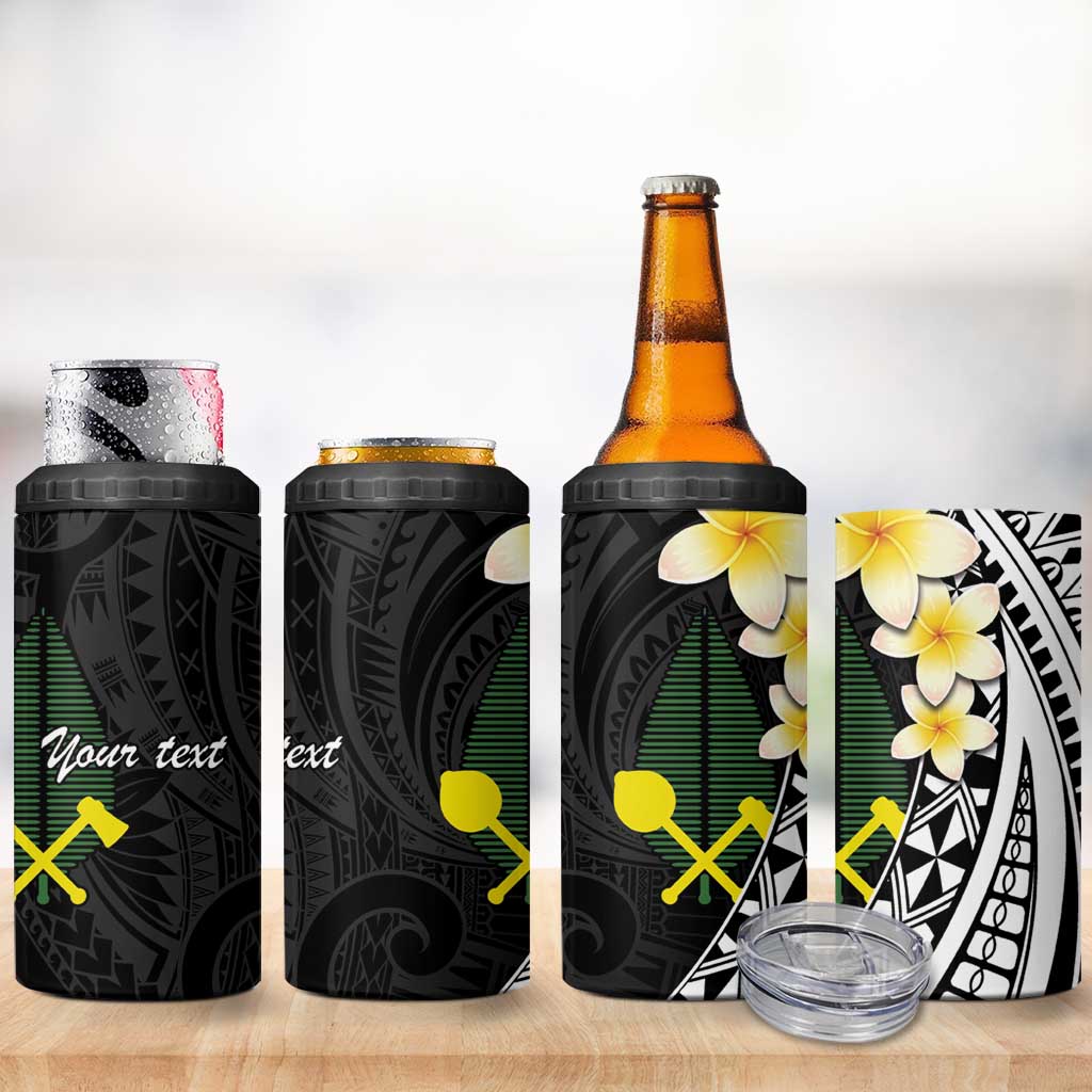 Alo Chiefdom Wallis and Futuna Personalized 4 in 1 Can Cooler Tumbler Frangipani Flowers Polynesian Pattern LT9 - Polynesian Pride