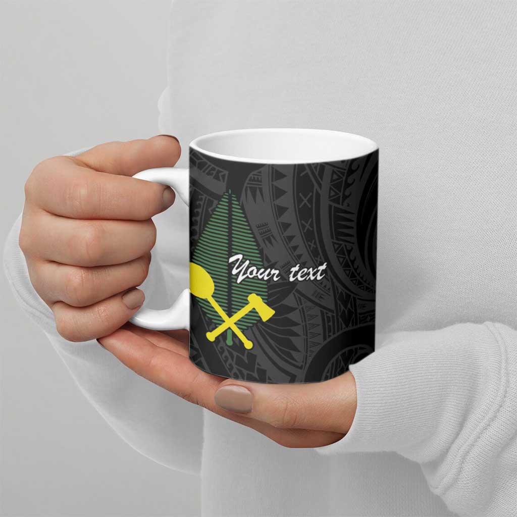 Alo Chiefdom Wallis and Futuna Personalized Ceramic Mug Frangipani Flowers Polynesian Pattern - Polynesian Pride