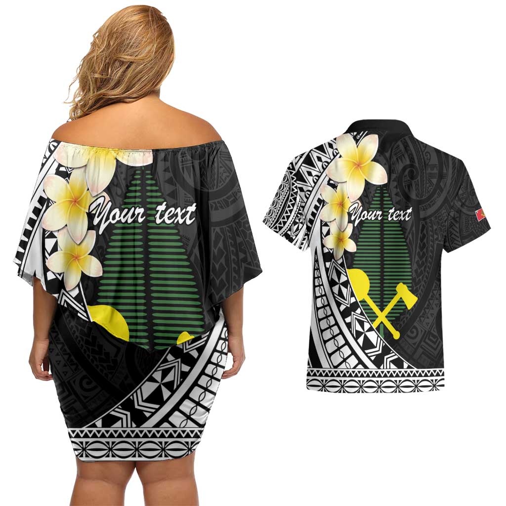 Alo Chiefdom Wallis and Futuna Personalized Couples Matching Off Shoulder Short Dress and Hawaiian Shirt Frangipani Flowers Polynesian Pattern LT9 - Polynesian Pride