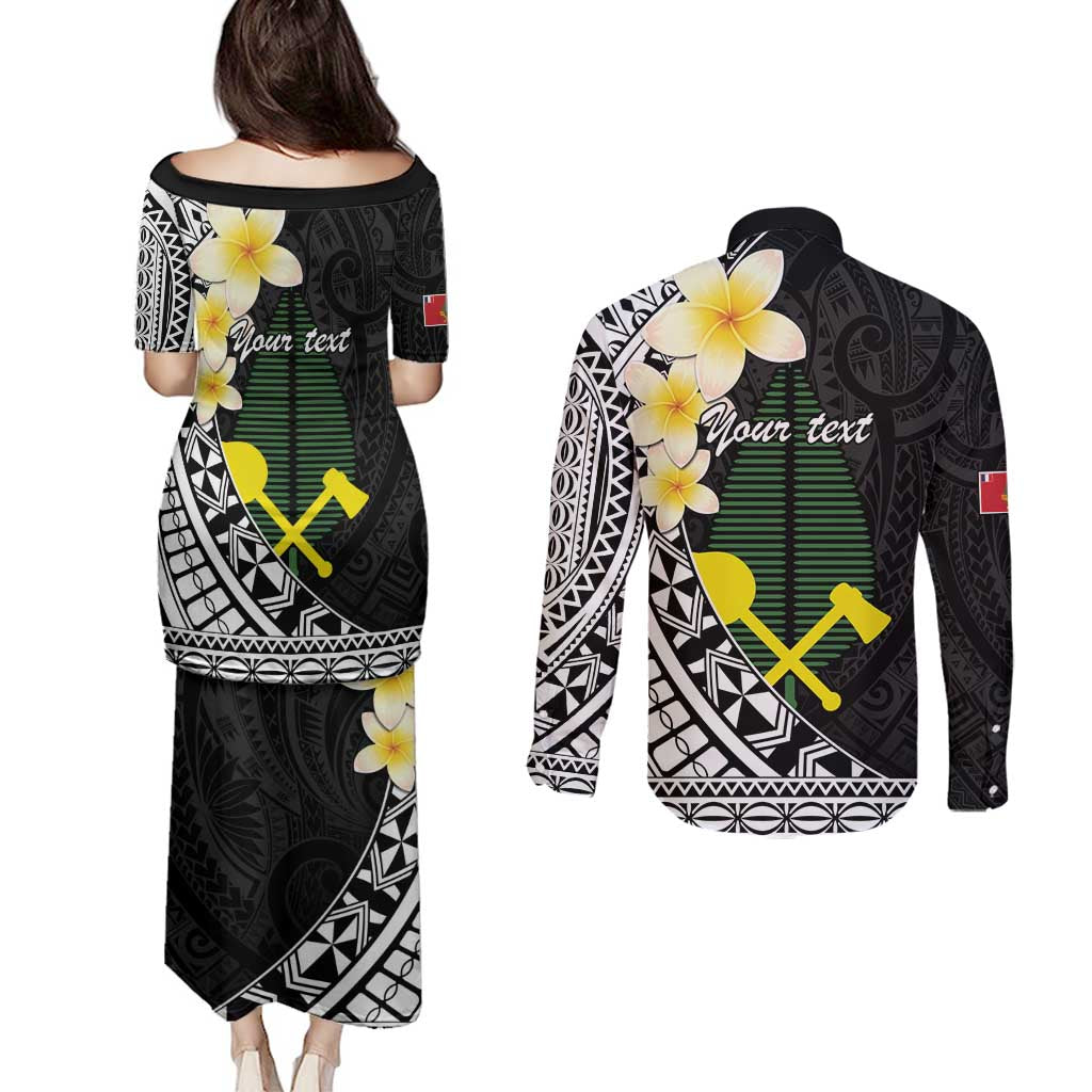 Alo Chiefdom Wallis and Futuna Personalized Couples Matching Puletasi and Long Sleeve Button Shirt Frangipani Flowers Polynesian Pattern LT9 - Polynesian Pride