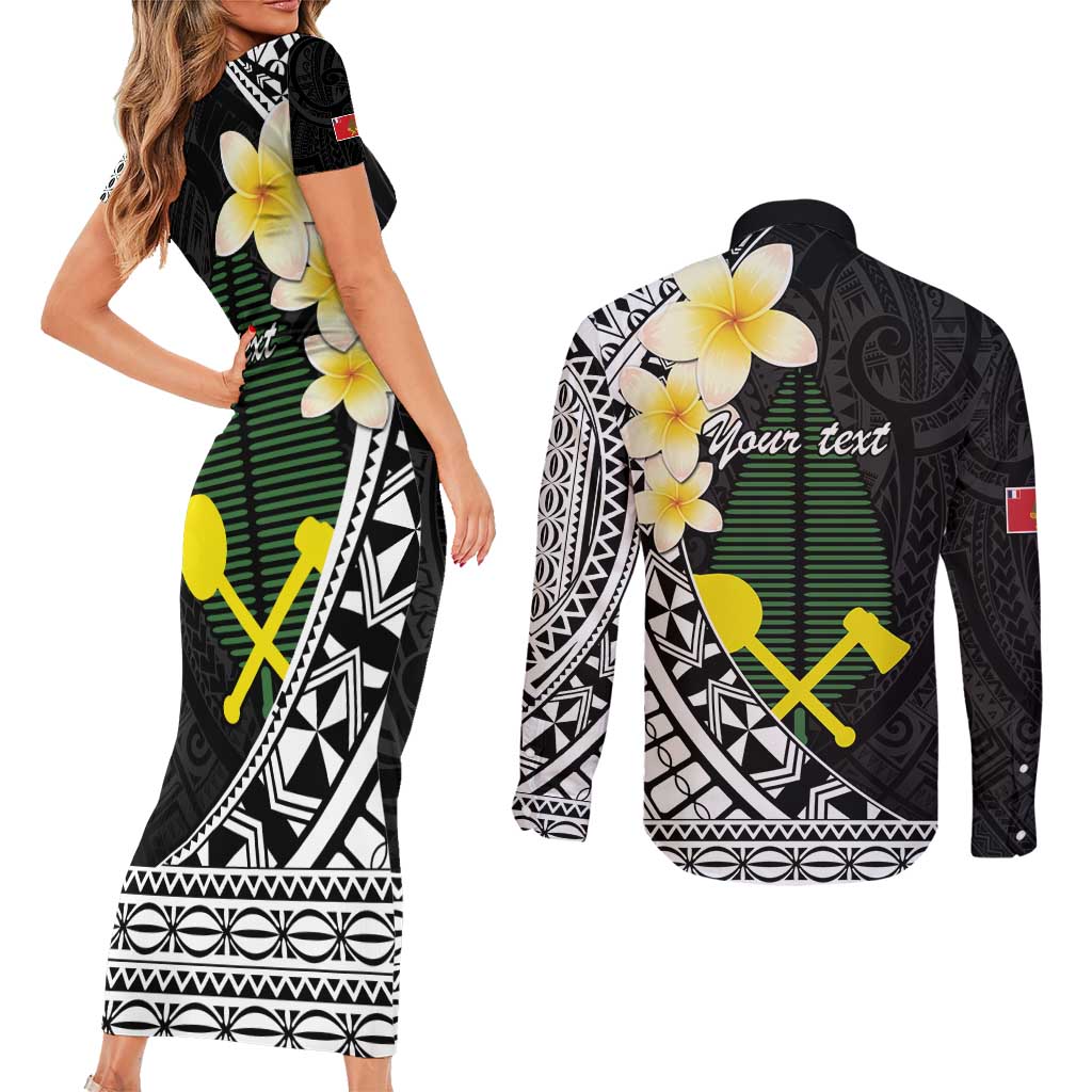 Alo Chiefdom Wallis and Futuna Personalized Couples Matching Short Sleeve Bodycon Dress and Long Sleeve Button Shirt Frangipani Flowers Polynesian Pattern LT9 - Polynesian Pride