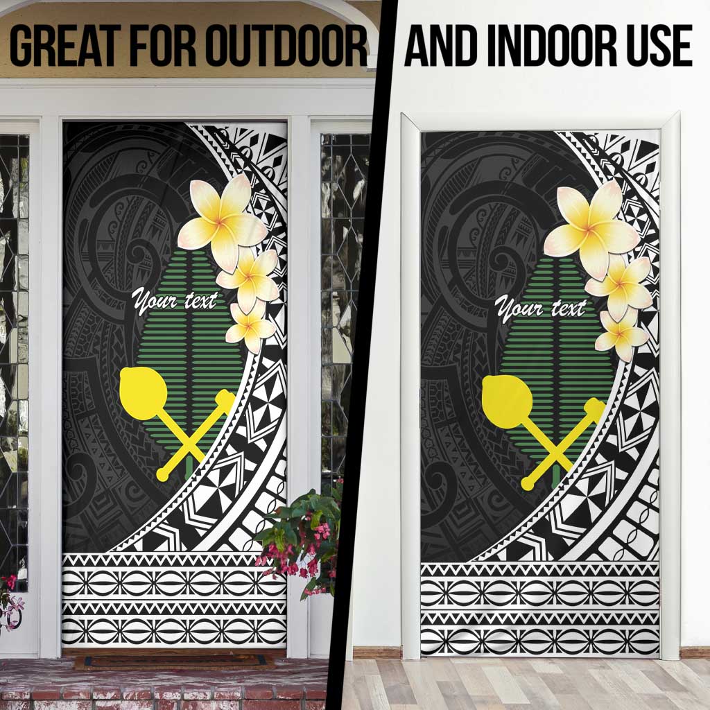 Alo Chiefdom Wallis and Futuna Personalized Door Cover Frangipani Flowers Polynesian Pattern - Polynesian Pride