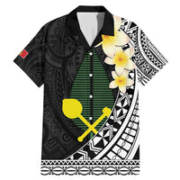 Alo Chiefdom Wallis and Futuna Personalized Family Matching Mermaid Dress and Hawaiian Shirt Frangipani Flowers Polynesian Pattern LT9 Dad's Shirt - Short Sleeve Black - Polynesian Pride