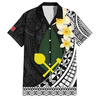 Alo Chiefdom Wallis and Futuna Personalized Family Matching Off The Shoulder Long Sleeve Dress and Hawaiian Shirt Frangipani Flowers Polynesian Pattern
