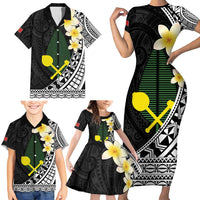 Alo Chiefdom Wallis and Futuna Personalized Family Matching Short Sleeve Bodycon Dress and Hawaiian Shirt Frangipani Flowers Polynesian Pattern LT9 - Polynesian Pride