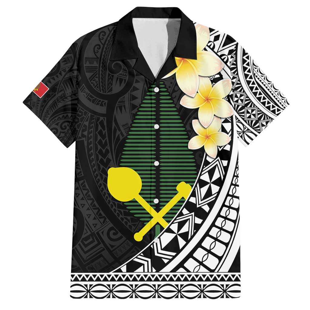 Alo Chiefdom Wallis and Futuna Personalized Family Matching Tank Maxi Dress and Hawaiian Shirt Frangipani Flowers Polynesian Pattern LT9 Dad's Shirt - Short Sleeve Black - Polynesian Pride