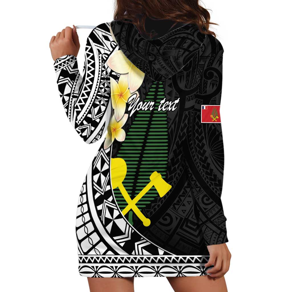 Alo Chiefdom Wallis and Futuna Personalized Hoodie Dress Frangipani Flowers Polynesian Pattern