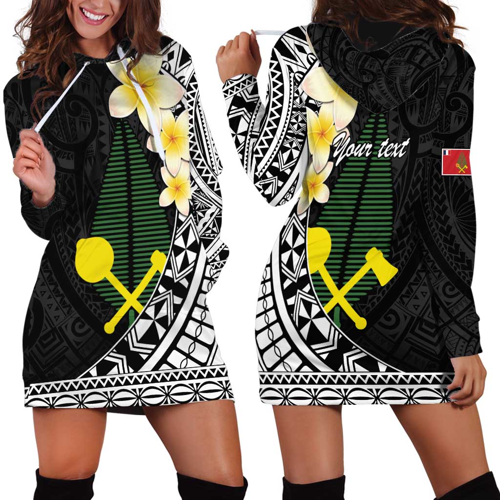 Alo Chiefdom Wallis and Futuna Personalized Hoodie Dress Frangipani Flowers Polynesian Pattern