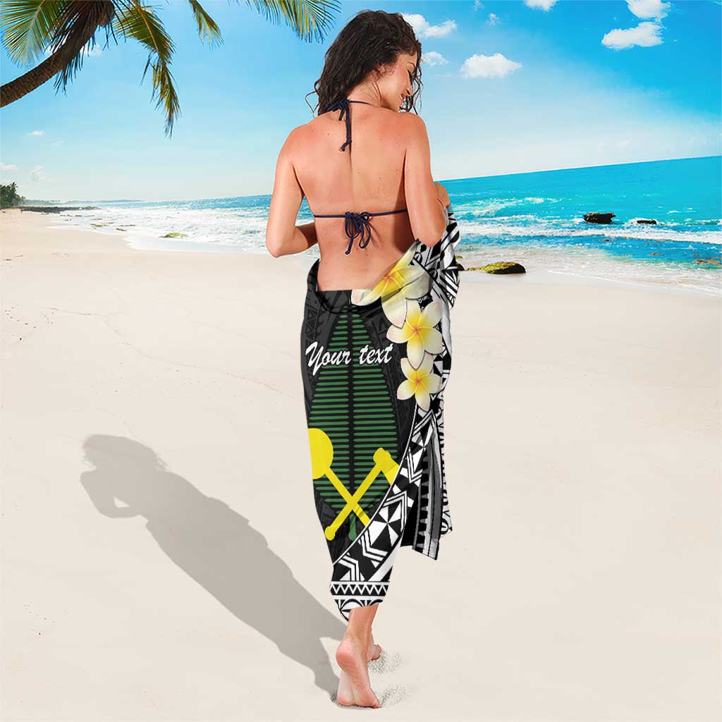 Alo Chiefdom Wallis and Futuna Personalized Sarong Frangipani Flowers Polynesian Pattern
