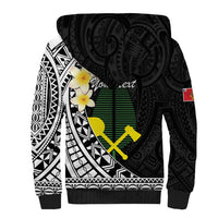 Alo Chiefdom Wallis and Futuna Personalized Sherpa Hoodie Frangipani Flowers Polynesian Pattern