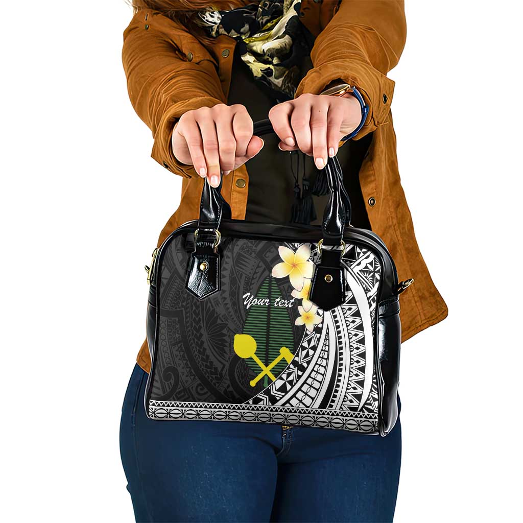 Alo Chiefdom Wallis and Futuna Personalized Shoulder Handbag Frangipani Flowers Polynesian Pattern