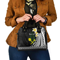 Alo Chiefdom Wallis and Futuna Personalized Shoulder Handbag Frangipani Flowers Polynesian Pattern