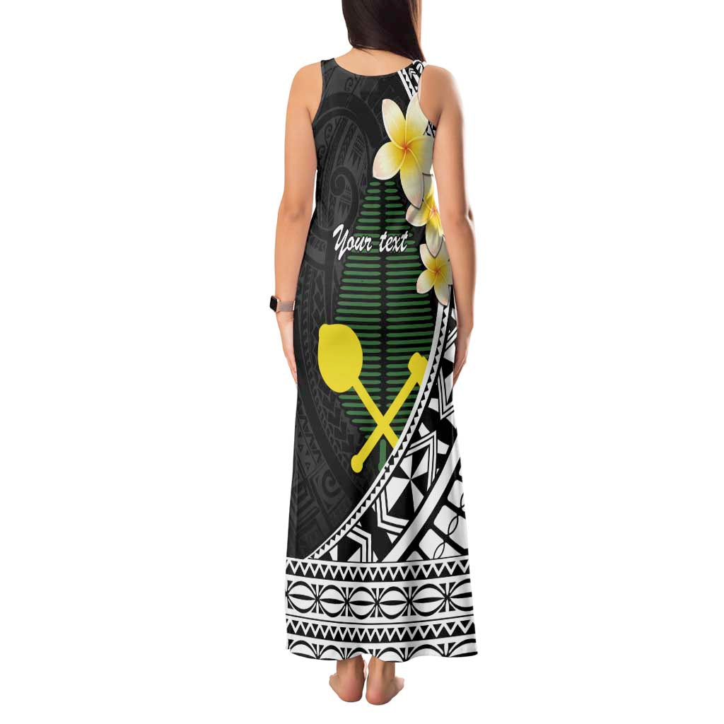 Alo Chiefdom Wallis and Futuna Personalized Tank Maxi Dress Frangipani Flowers Polynesian Pattern
