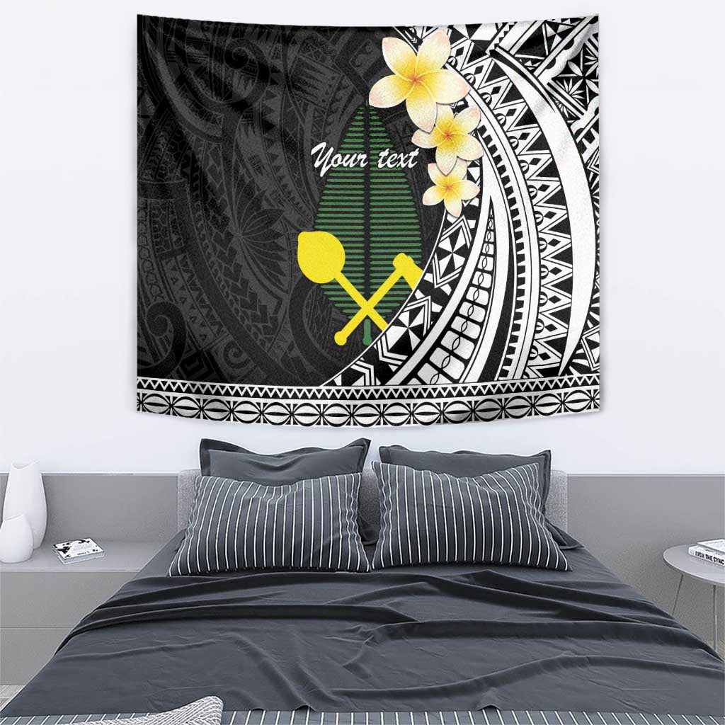 Alo Chiefdom Wallis and Futuna Personalized Tapestry Frangipani Flowers Polynesian Pattern