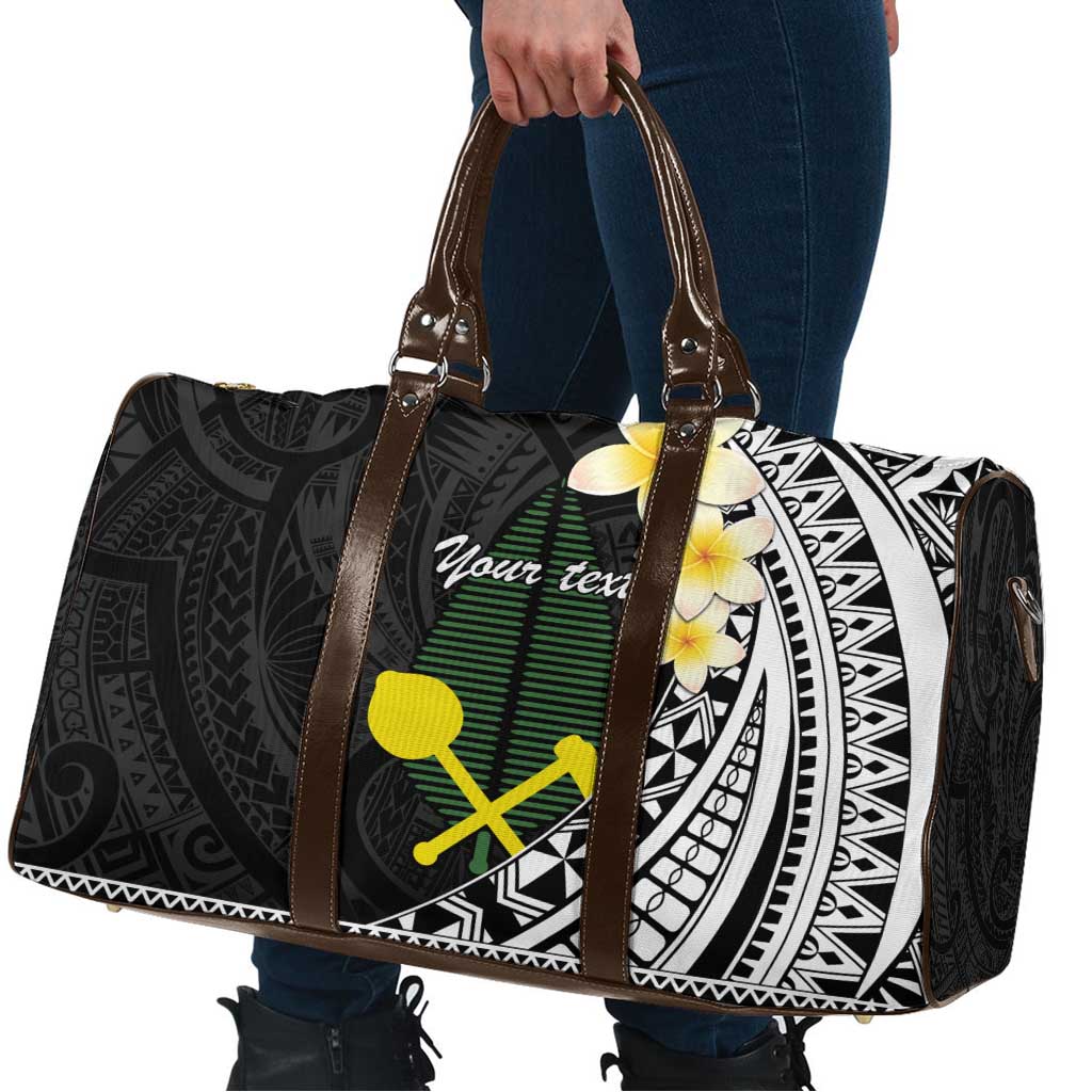 Alo Chiefdom Wallis and Futuna Personalized Travel Bag Frangipani Flowers Polynesian Pattern - Polynesian Pride