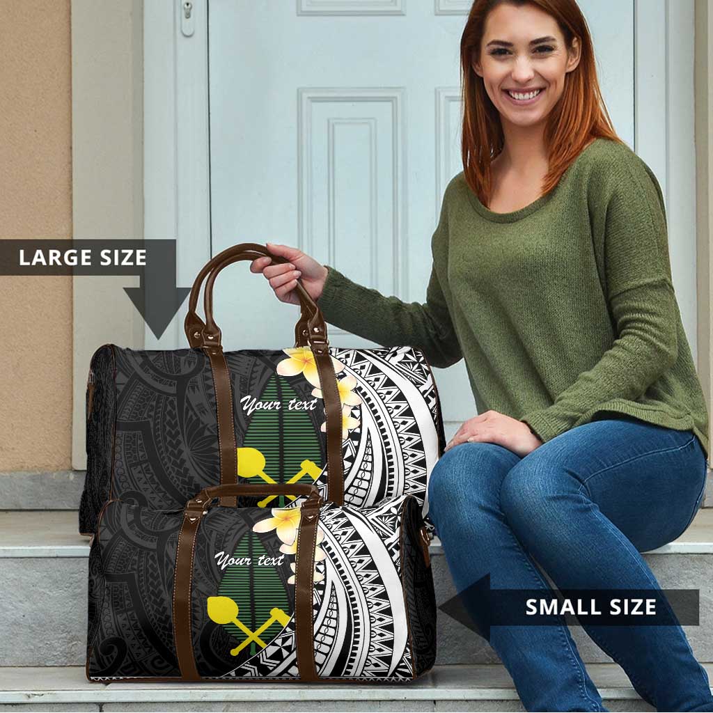 Alo Chiefdom Wallis and Futuna Personalized Travel Bag Frangipani Flowers Polynesian Pattern - Polynesian Pride