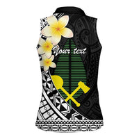 Alo Chiefdom Wallis and Futuna Personalized Women Sleeveless Polo Shirt Frangipani Flowers Polynesian Pattern LT9 - Polynesian Pride