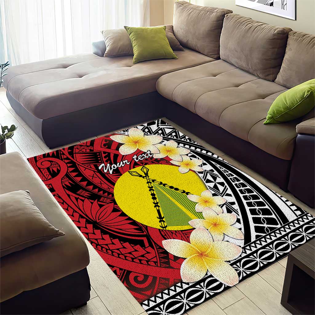 Sigave Chiefdom Wallis and Futuna Personalized Area Rug Frangipani Flowers Polynesian Pattern