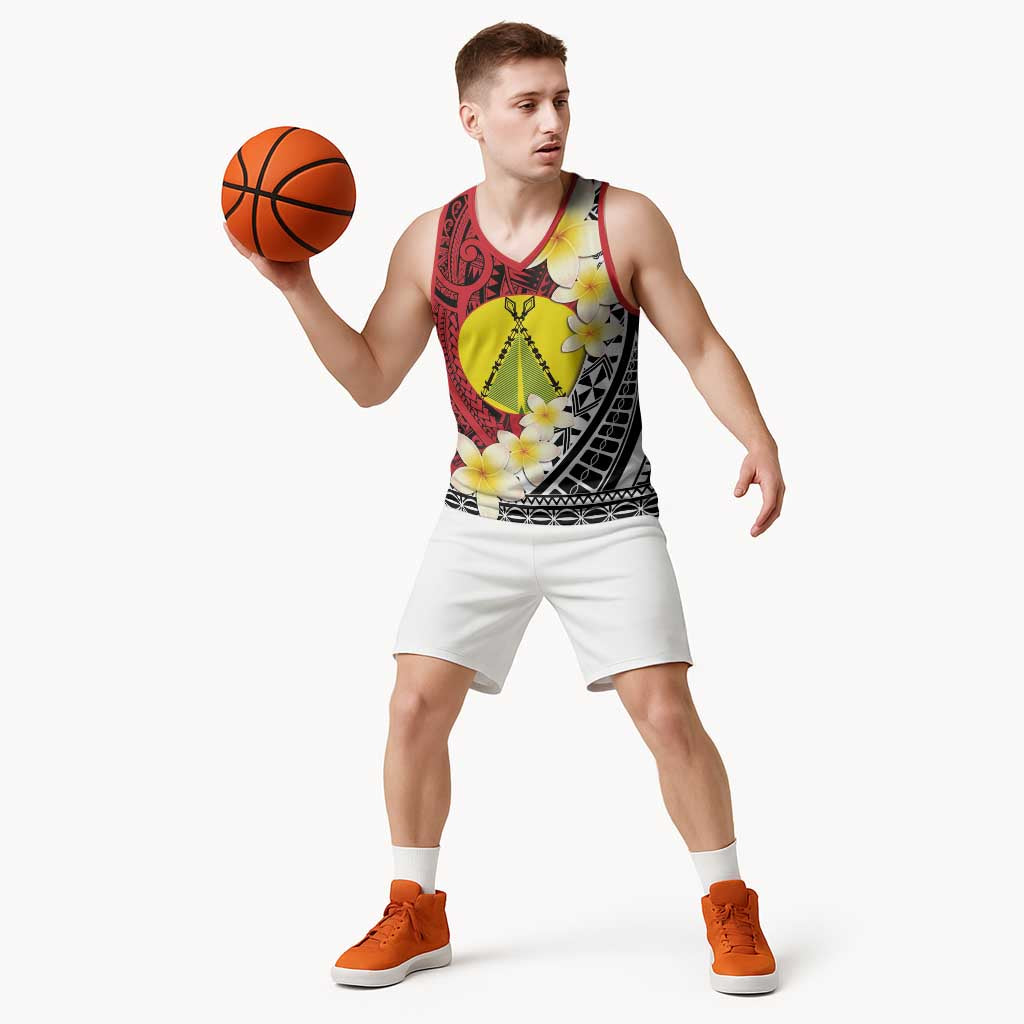 Sigave Chiefdom Wallis and Futuna Personalized Basketball Jersey Frangipani Flowers Polynesian Pattern - Polynesian Pride