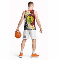 Sigave Chiefdom Wallis and Futuna Personalized Basketball Jersey Frangipani Flowers Polynesian Pattern - Polynesian Pride