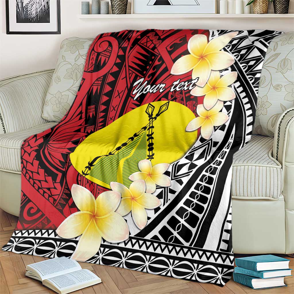 Sigave Chiefdom Wallis and Futuna Personalized Blanket Frangipani Flowers Polynesian Pattern