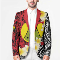 Sigave Chiefdom Wallis and Futuna Personalized Blazer Frangipani Flowers Polynesian Pattern - Polynesian Pride