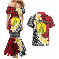 Sigave Chiefdom Wallis and Futuna Personalized Couples Matching Mermaid Dress and Hawaiian Shirt Frangipani Flowers Polynesian Pattern LT9 - Polynesian Pride