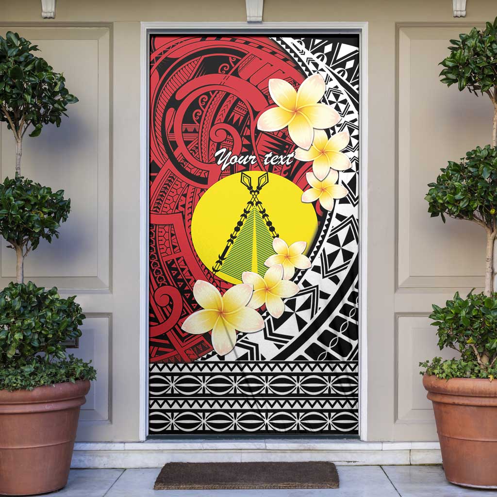 Sigave Chiefdom Wallis and Futuna Personalized Door Cover Frangipani Flowers Polynesian Pattern - Polynesian Pride