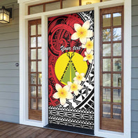 Sigave Chiefdom Wallis and Futuna Personalized Door Cover Frangipani Flowers Polynesian Pattern - Polynesian Pride