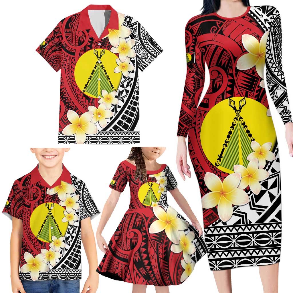 Sigave Chiefdom Wallis and Futuna Personalized Family Matching Long Sleeve Bodycon Dress and Hawaiian Shirt Frangipani Flowers Polynesian Pattern LT9 - Polynesian Pride